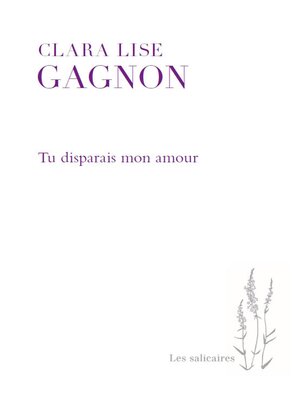 cover image of Tu disparais mon amour